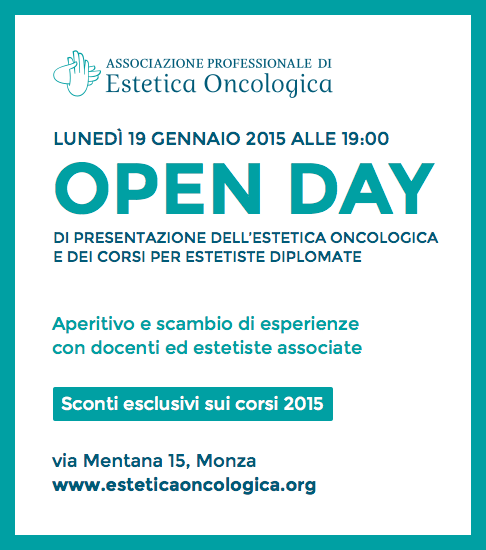 Open Day per Estetica Oncologica APEO. Corsi per Estetiste e Formazione.